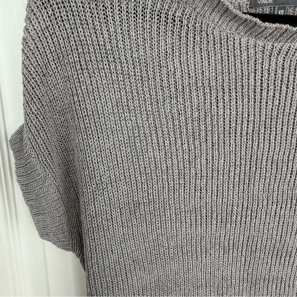 Vince gray open knit sweater top XS - Picture 2 of 5